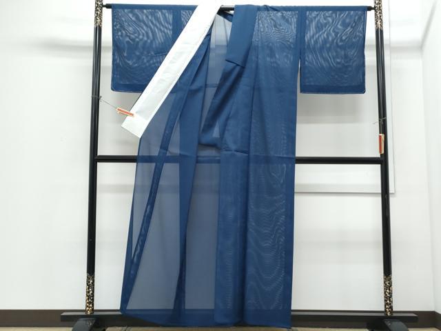 平和屋着物*夏物 色無地 絽 濃藍色 洗える着物 未使用 CABI1388th