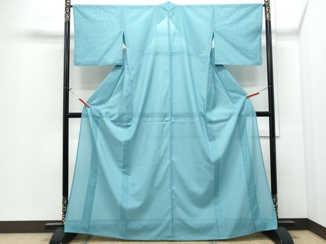 平和屋着物*夏物 色無地 絽 新橋色 洗える着物 CABI1390th