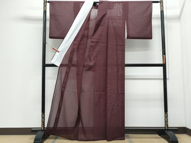 平和屋着物*夏物 色無地 絽 葡萄色 洗える着物 CABI1391th