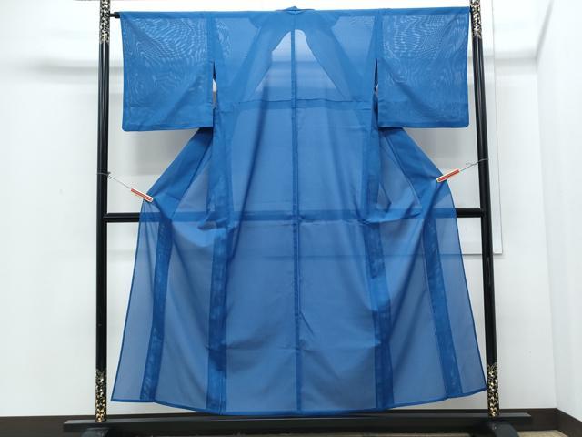 平和屋着物*夏物 色無地 絽 紺碧色 洗える着物 CABI1393th