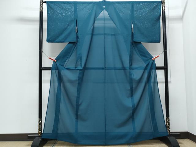 平和屋着物*夏物 色無地 絽 高麗納戸色 洗える着物 CABI1395th