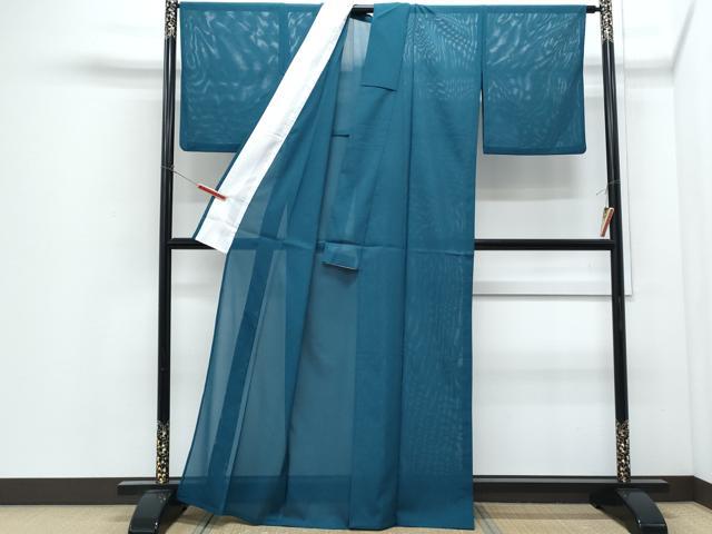 平和屋着物*夏物 色無地 絽 高麗納戸色 洗える着物 CABI1395th