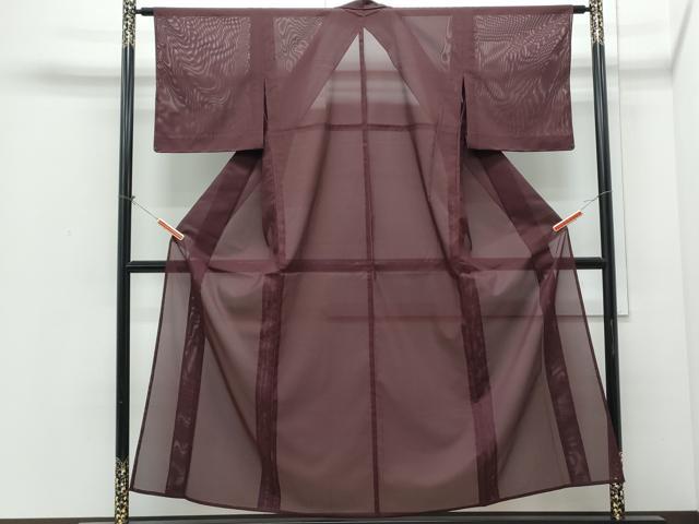 平和屋着物*夏物 色無地 絽 葡萄茶色 洗える着物 CABI1399th