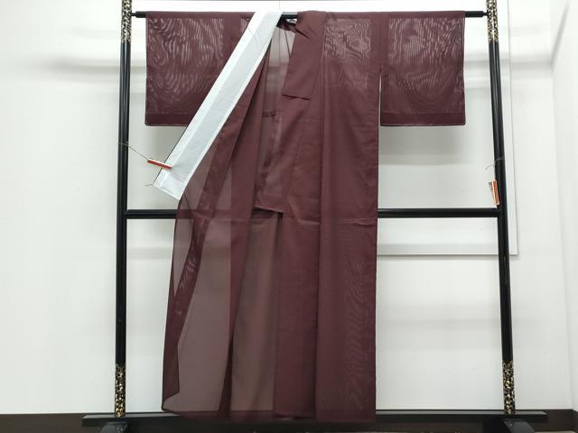平和屋着物*夏物 色無地 絽 葡萄茶色 洗える着物 CABI1399th