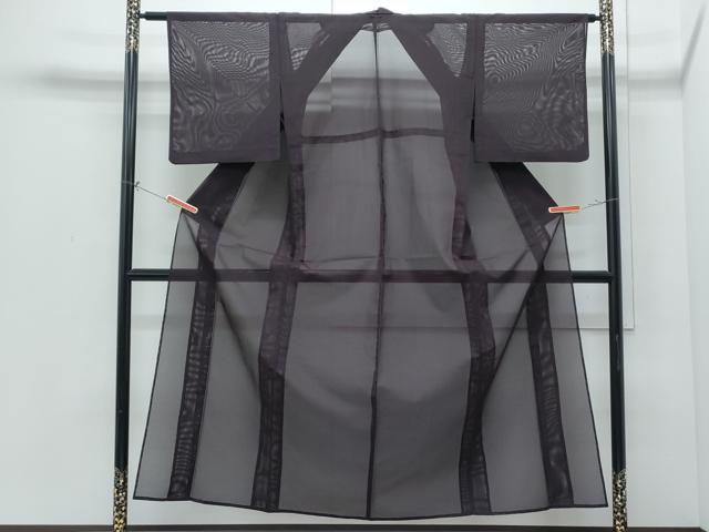 平和屋着物*夏物 色無地 絽 黒鳶色 洗える着物 CABI1404th