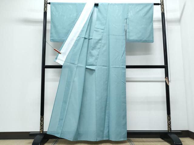 平和屋着物*夏物 色無地 絽 青竹色 洗える着物 CABI1407th