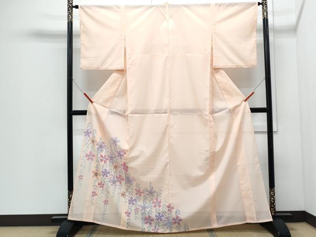 平和屋着物*夏物 色留訪問着 絽 草花紋 洗える着物 CABI1411th