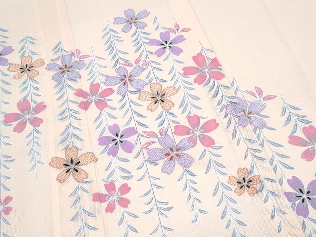 平和屋着物*夏物 色留訪問着 絽 草花紋 洗える着物 CABI1411th