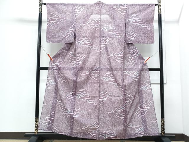 平和屋着物*夏物 小紋 絽 切嵌芝草文 洗える着物 CABI1418th