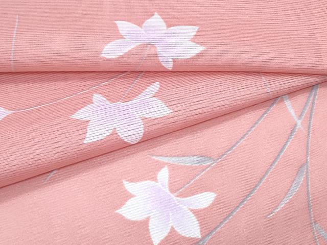 平和屋着物*夏物 小紋 絽 草花文 洗える着物 CABI1424th