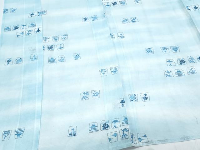 平和屋着物*夏物 小紋 絽 吉祥草花文 CABI1426th