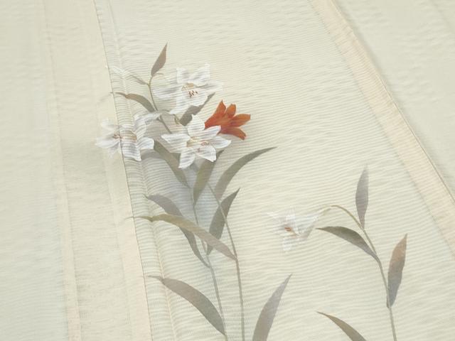 平和屋着物*夏物 訪問着 変わり紋絽 草花文 正絹 逸品 CABI1435th