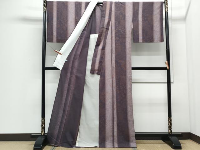 平和屋着物*夏物 小紋 紗紬 草花間道 正絹 逸品 CABI1438th