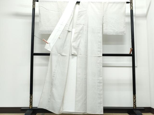 平和屋着物*夏物 白鷹お召 蚊絣 正絹 逸品 CABI1449th