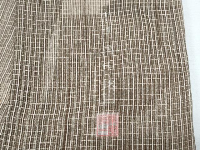 平和屋着物*夏物 小紋・浴衣兼用 作家物 格子文 正絹 逸品 CABI1455th