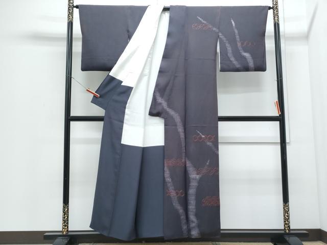 平和屋着物●訪問着 刺し子 杢目絞り 吉祥文 正絹 逸品 CABI1468th