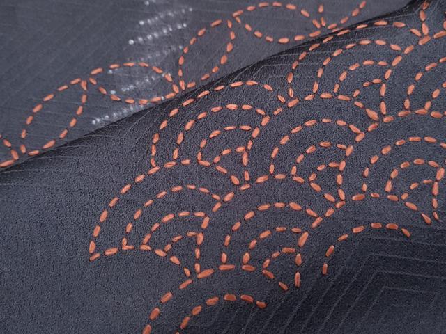 平和屋着物●訪問着 刺し子 杢目絞り 吉祥文 正絹 逸品 CABI1468th