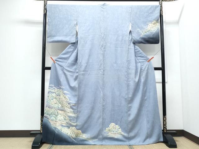 平和屋着物●訪問着 おぼろ染め 重ね絞り 遠山文 暈し染め 正絹 逸品 CABI1471th