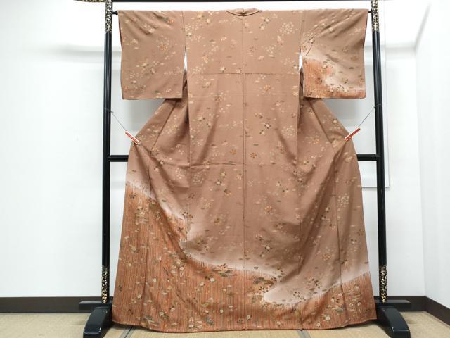 平和屋着物●訪問着 草花文 暈し染め 金彩 正絹 逸品 CABI1472th