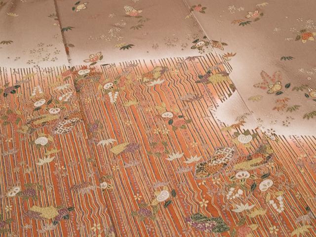 平和屋着物●訪問着 草花文 暈し染め 金彩 正絹 逸品 CABI1472th