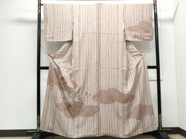 平和屋着物●訪問着 相良刺繍 雲取り花文 暈し染め 金彩 正絹 逸品 CABI1481th