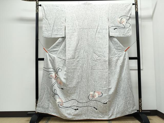 平和屋着物●訪問着 破れ色紙花鳥文 たたき染め 正絹 逸品 CABI1482th