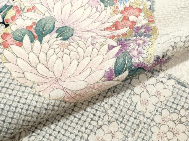 平和屋着物●上質な小紋 地紙雪輪花文 金彩 正絹 逸品 CABI1490th
