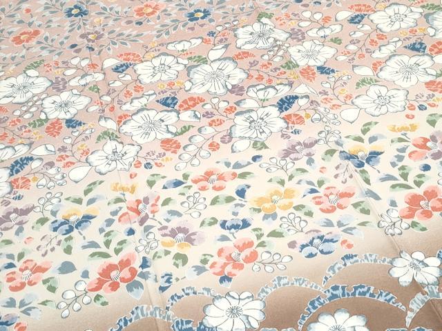 平和屋着物●訪問着 草花文 暈し染め 正絹 逸品 CABI1491th