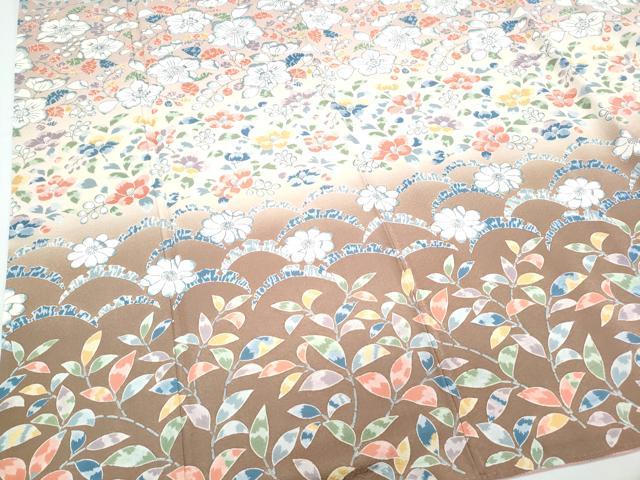 平和屋着物●訪問着 草花文 暈し染め 正絹 逸品 CABI1491th