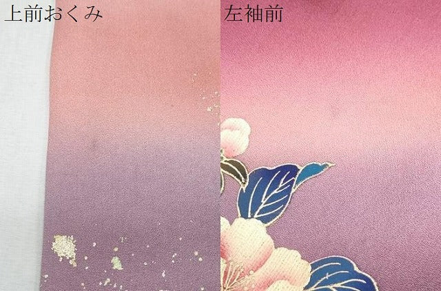 平和屋着物●訪問着 地紙花文 暈し染め 金銀彩 正絹 逸品 CABI1492th