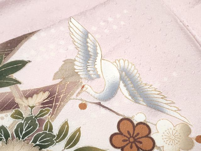 平和屋着物●訪問着 飛鶴花文 暈し染め 金彩 正絹 逸品 CABI1493th