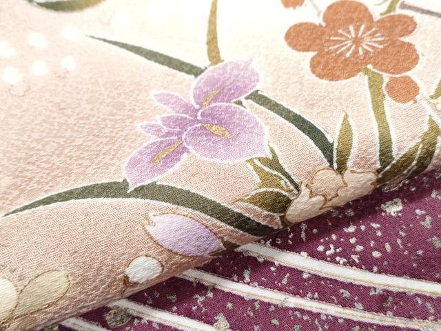 平和屋着物●訪問着 飛鶴花文 暈し染め 金彩 正絹 逸品 CABI1493th