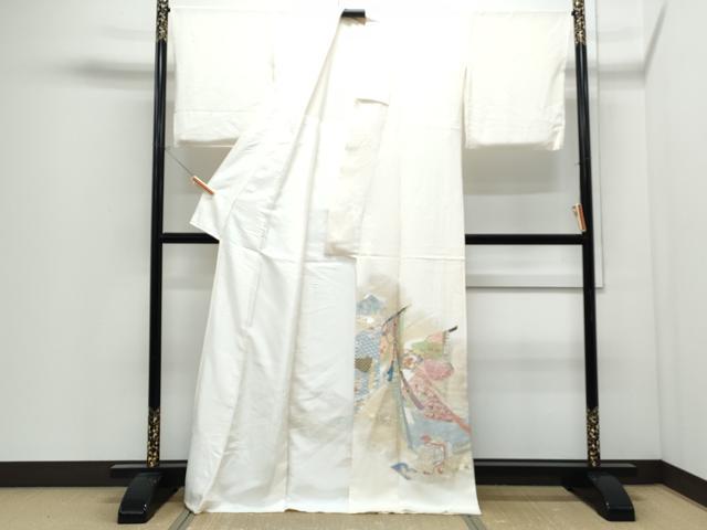 平和屋着物●豪華色留袖 寿光織 几帳草花文 金銀糸 背抜き仕立て 正絹 逸品 CABI1495th