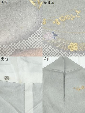 平和屋着物●訪問着 駒刺繍 亀甲吉祥花文 金彩 正絹 逸品 CABI1500th