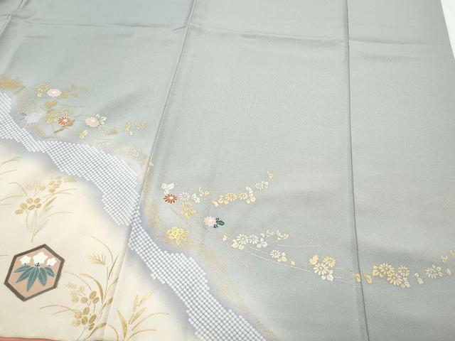 平和屋着物●訪問着 駒刺繍 亀甲吉祥花文 金彩 正絹 逸品 CABI1500th