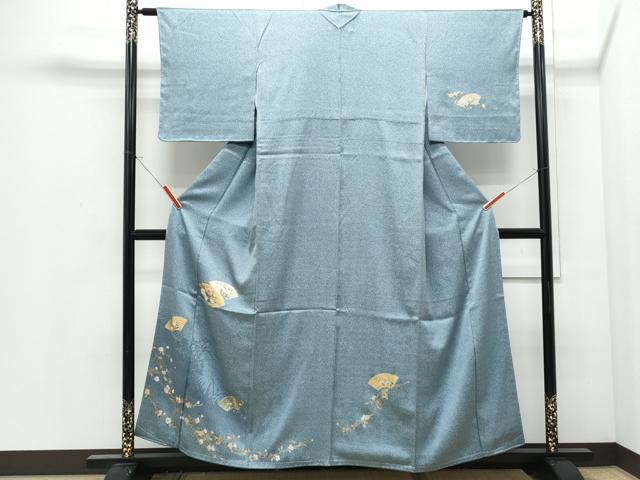 平和屋着物●訪問着 草花シルエット 地紙草花文 金銀彩 正絹 逸品 CABI1501th