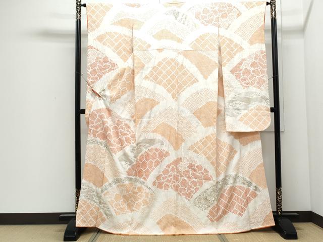平和屋着物●豪華振袖 絞り 地紙草花文 金彩 正絹 逸品 CABI1505th