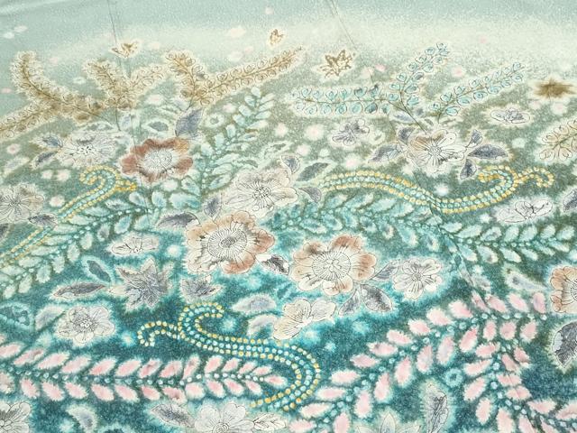 平和屋着物●染色作家 田中良和 訪問着 辻が花 暈し染め 金通し地 正絹 逸品 CABI1508th