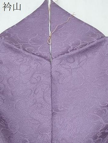 平和屋着物●上質な色無地 唐草地紋 薄葡萄色 ロング丈 正絹 逸品 CABI1509th