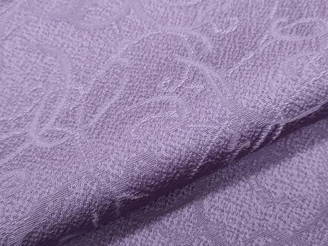 平和屋着物●上質な色無地 唐草地紋 薄葡萄色 ロング丈 正絹 逸品 CABI1509th