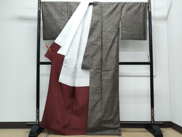 平和屋着物●本場大島紬 9マルキ 草花文 正絹 逸品 CABI1510th