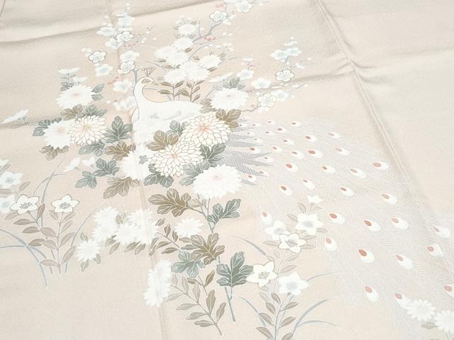 平和屋着物●訪問着 孔雀花文 金彩 正絹 逸品 CABI1513th