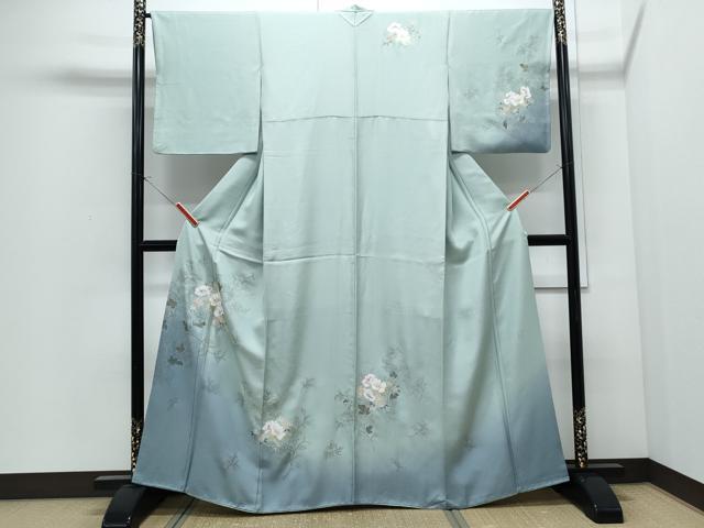 平和屋着物●訪問着 作家物 草花文 暈し染め 金彩 正絹 逸品 未使用 CABI1516th