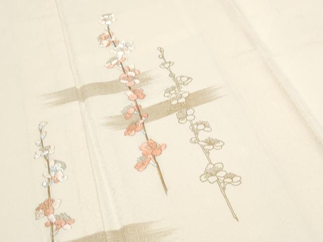 平和屋着物●訪問着 刺繍 枝花文 金彩 正絹 逸品 CABI1522th