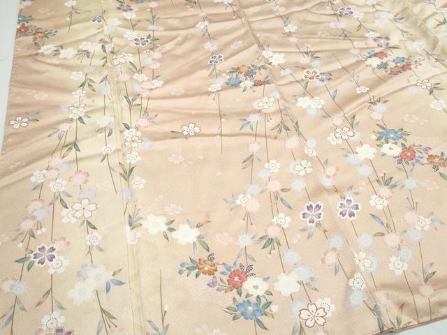 平和屋着物●上質な小紋 草花文 暈し染め 正絹 逸品 CABI1524th