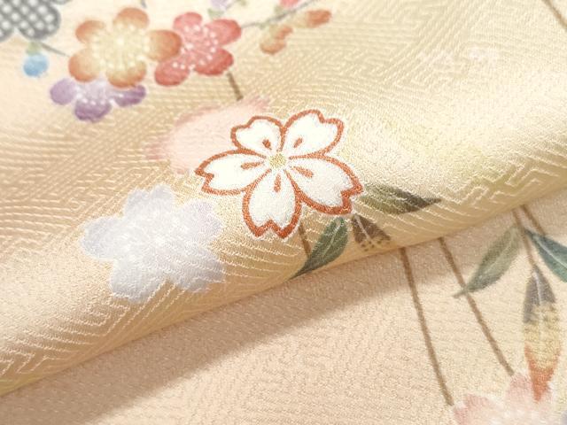 平和屋着物●上質な小紋 草花文 暈し染め 正絹 逸品 CABI1524th
