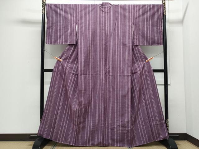 平和屋着物●上質な紬 刺し子 縞 正絹 逸品 CABI1527th