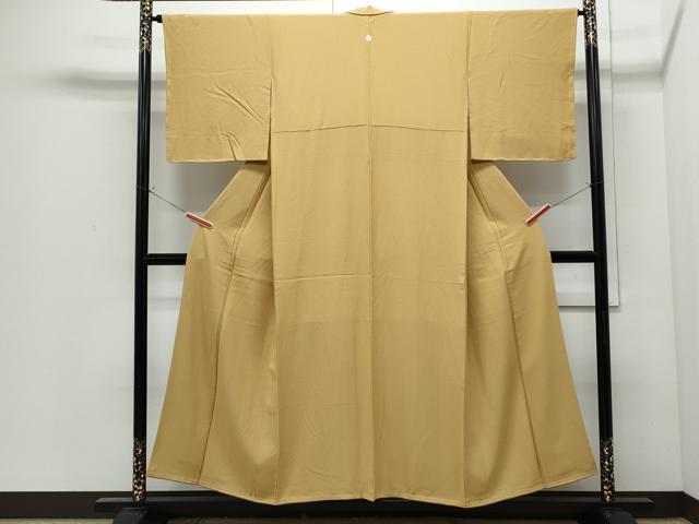 平和屋着物●上質な色無地 黄朽葉色 正絹 逸品 未使用 CABI1530th