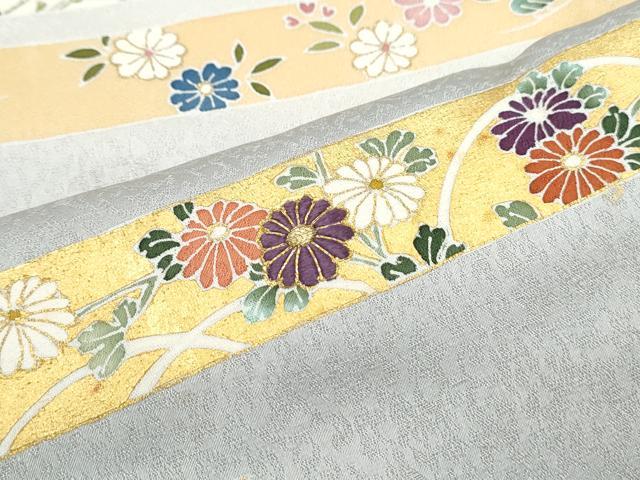平和屋着物●訪問着 刺繍 熨斗花文 暈し染め 金彩 正絹 逸品 CABI1532th
