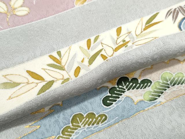 平和屋着物●訪問着 刺繍 熨斗花文 暈し染め 金彩 正絹 逸品 CABI1532th
